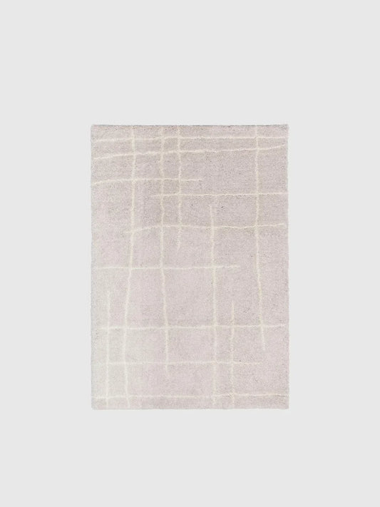 Fluffig högluggsmatta 120x180 - Beige/Gräddvit