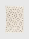 120x180 Handtuftad matta med fransar - Beige/Svart