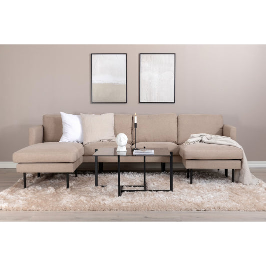 Zoom Divan U-soffa- Brun/black