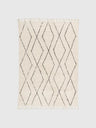 160x230 Handtuftad matta med fransar - Beige/Svart