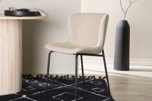 Modesto Matstol - Svart / Beige Bouclé