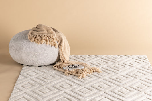 Pia Polyester Shaggy - 230*160 White