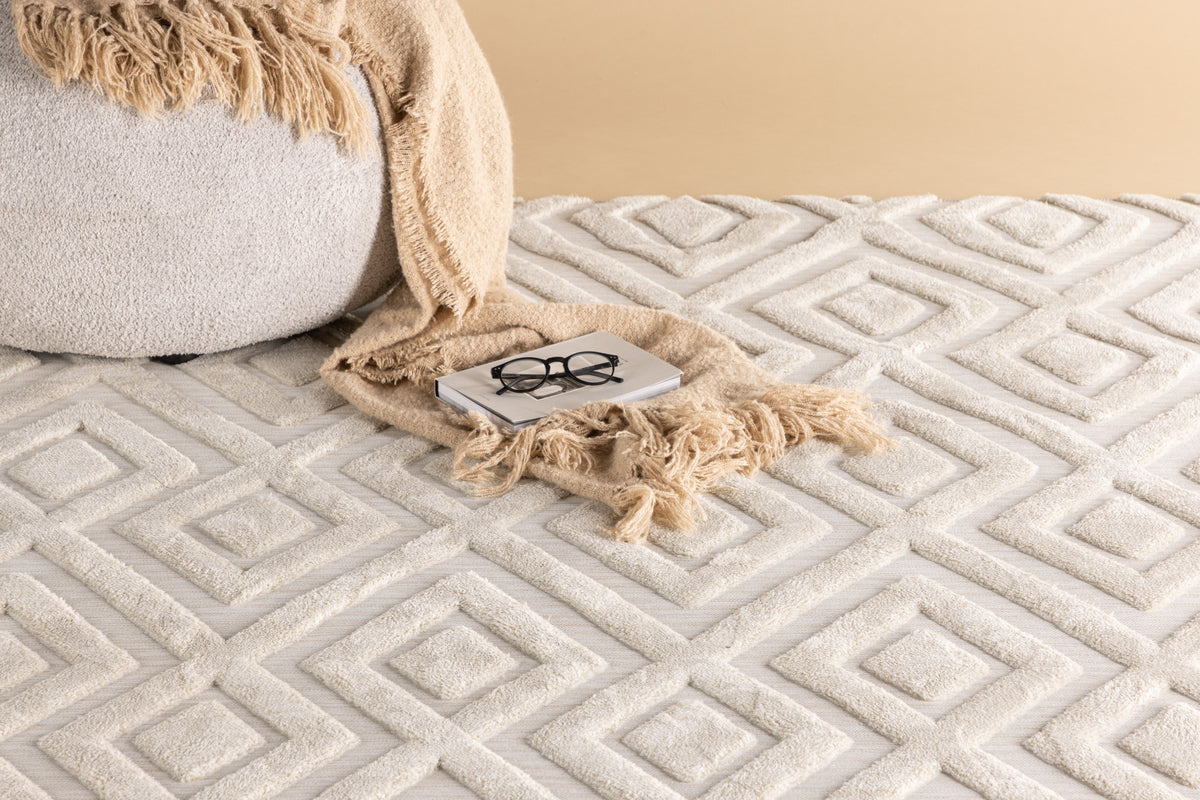 Pia Polyester Shaggy - 230*160 White