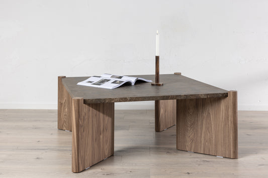Rogaland Soffbord - 100 x 100 - Brun Marmorlook/ MDF
