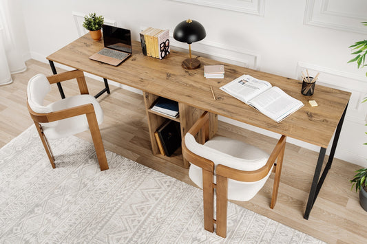 Twin Skrivbord - Atlantic Pine, Black