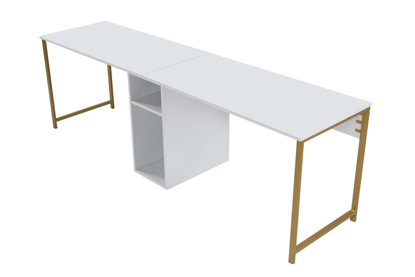 Twin Skrivbord - White, Gold