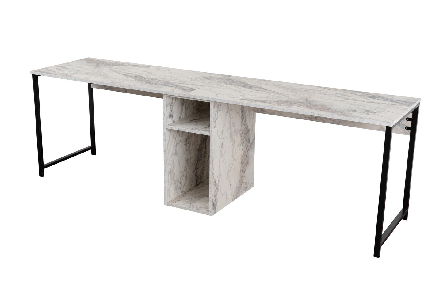Twin Skrivbord - Freesia Marble, Black