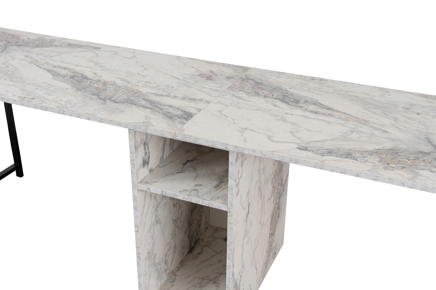 Twin Skrivbord - Freesia Marble, Black