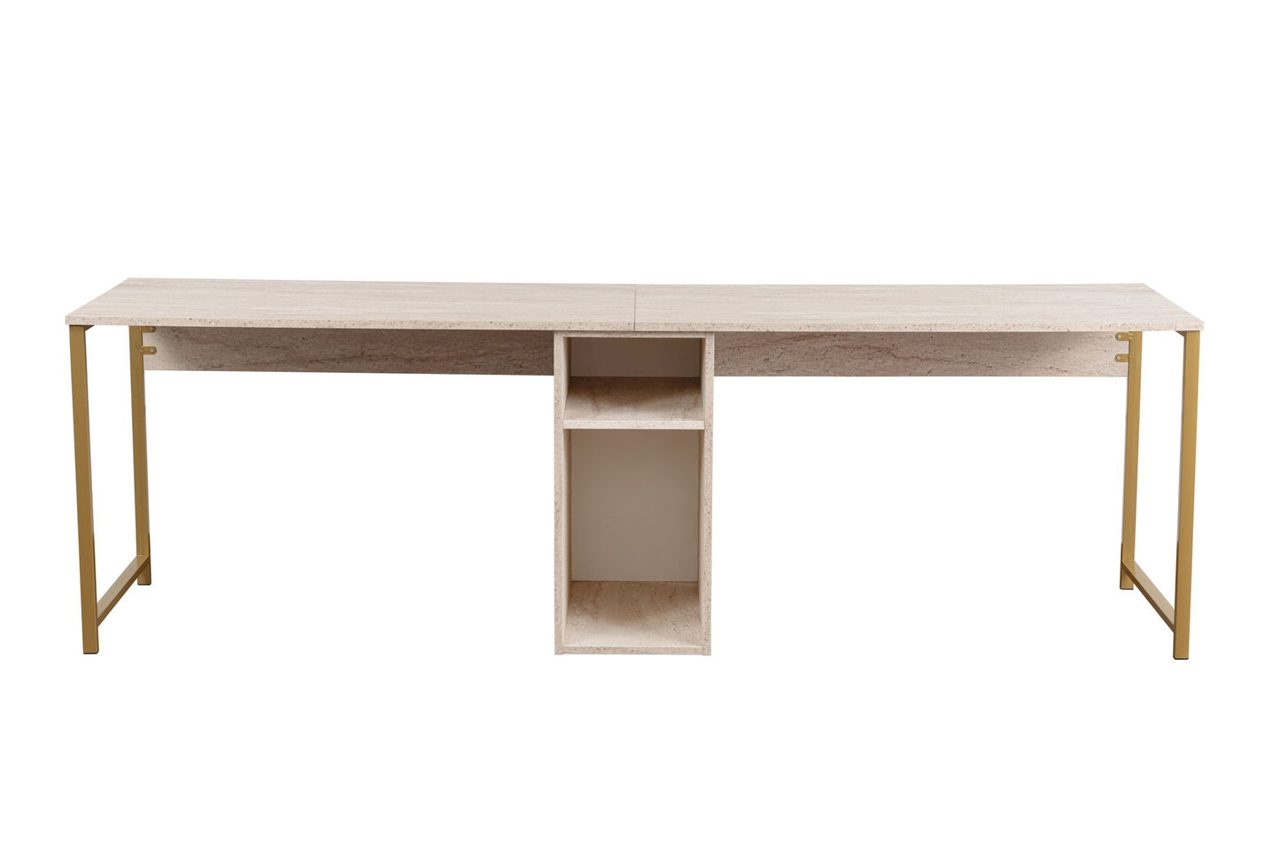 Twin Skrivbord - Travertine, Gold