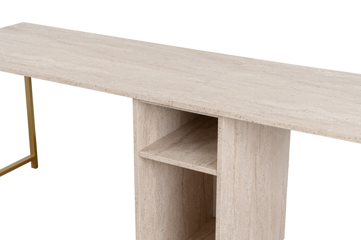 Twin Skrivbord - Travertine, Gold
