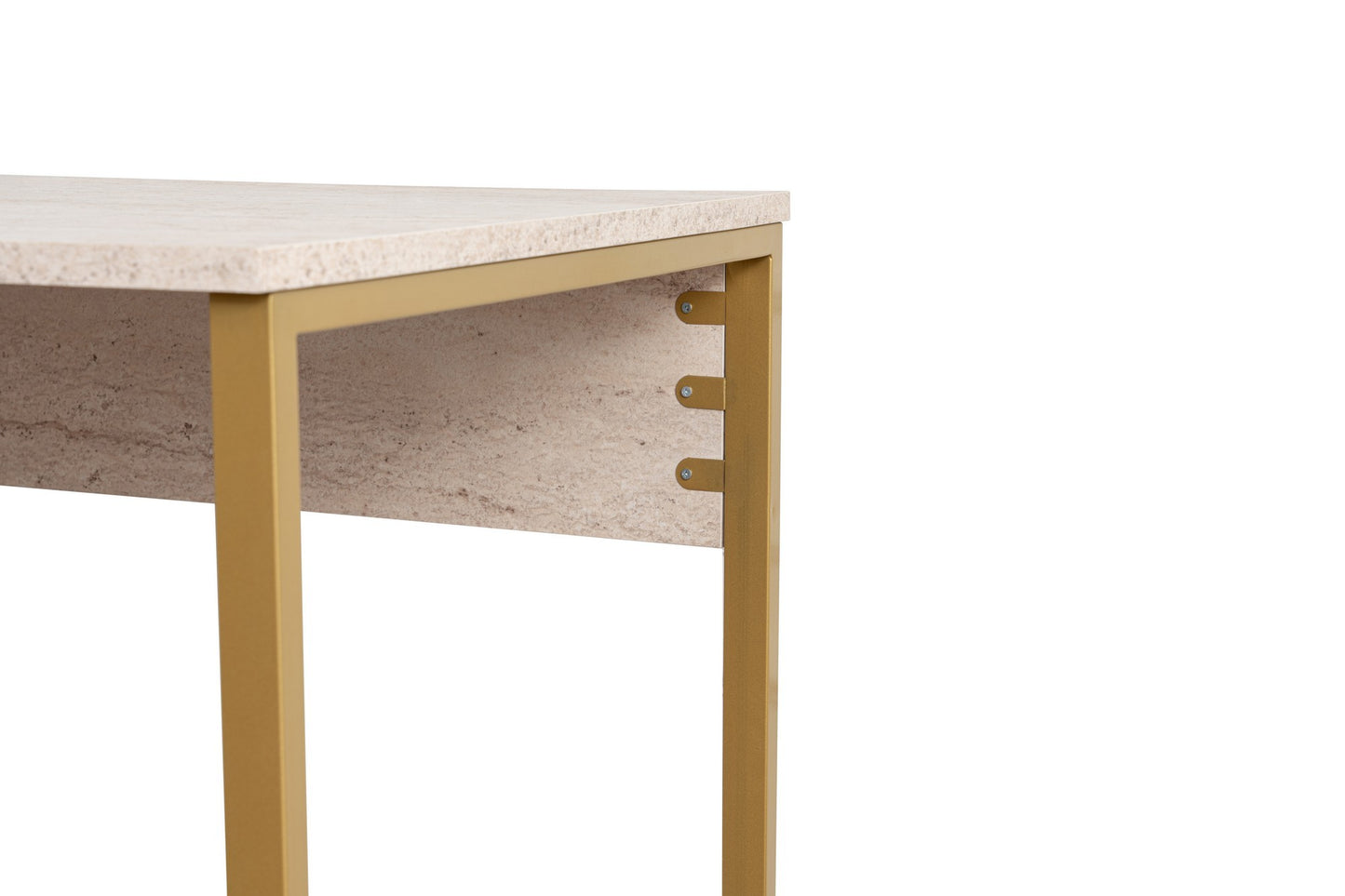 Twin Skrivbord - Travertine, Gold