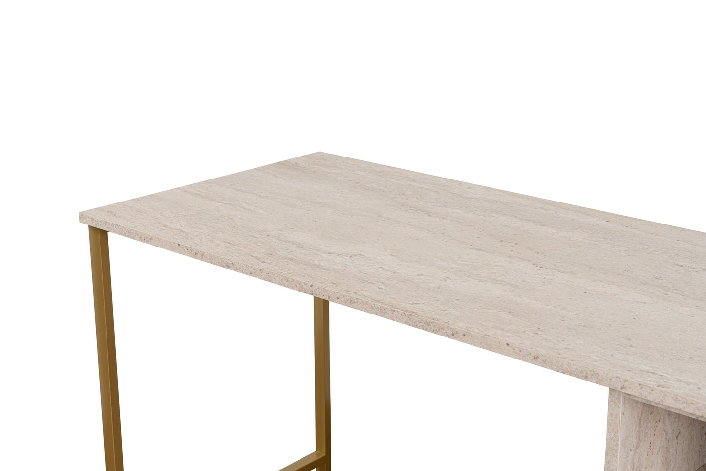 Twin Skrivbord - Travertine, Gold