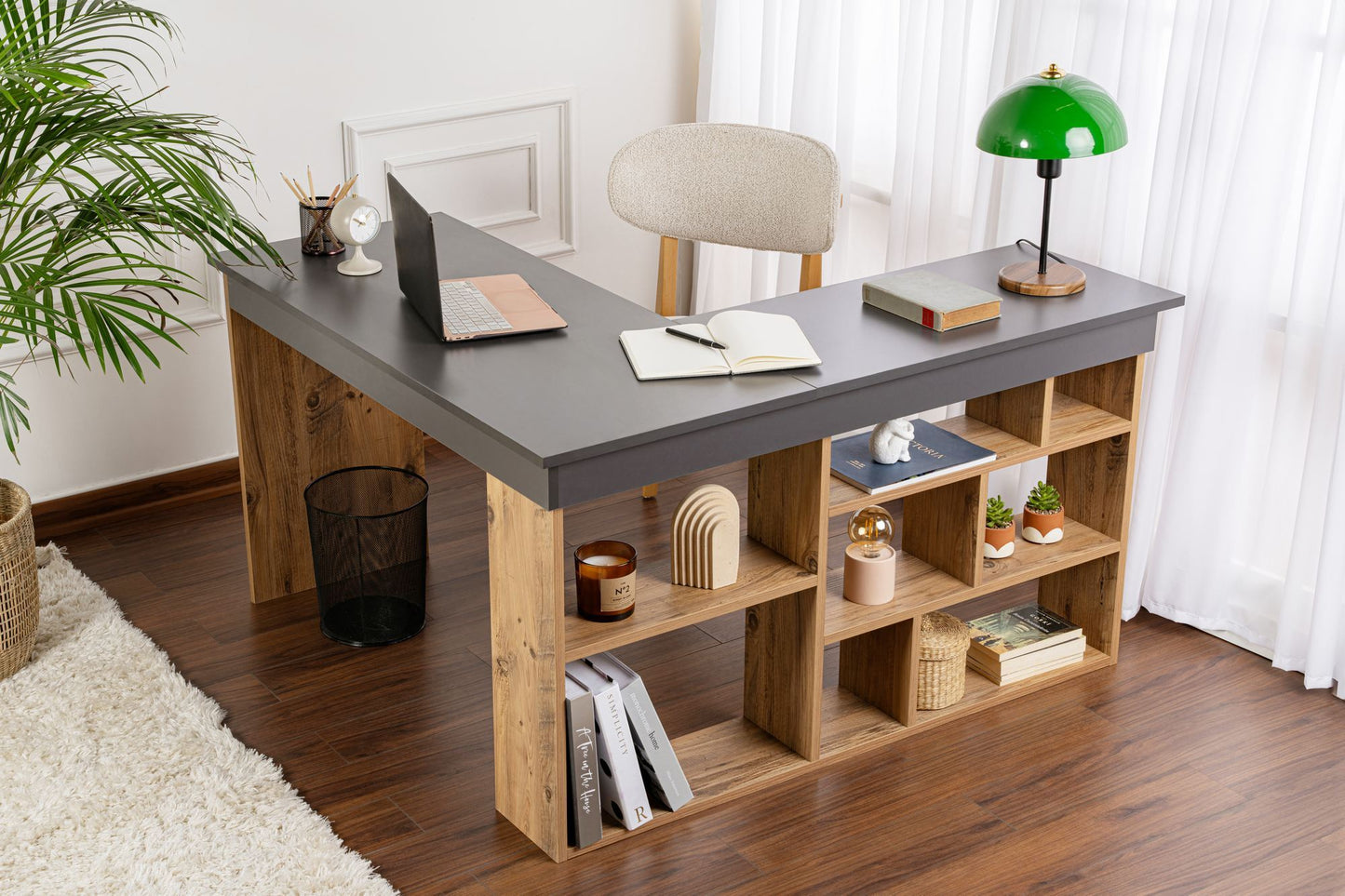 Vesper Skrivbord - Anthracite, Atlantic Pine