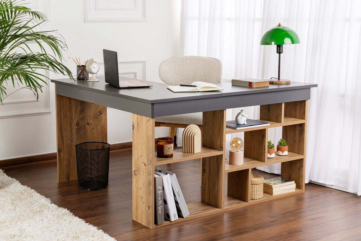 Vesper Skrivbord - Anthracite, Atlantic Pine