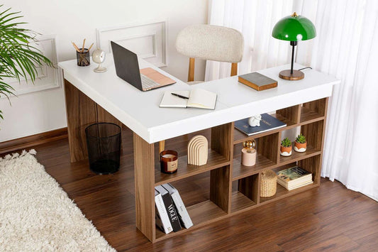 Vesper Skrivbord - Venezia Walnut, White
