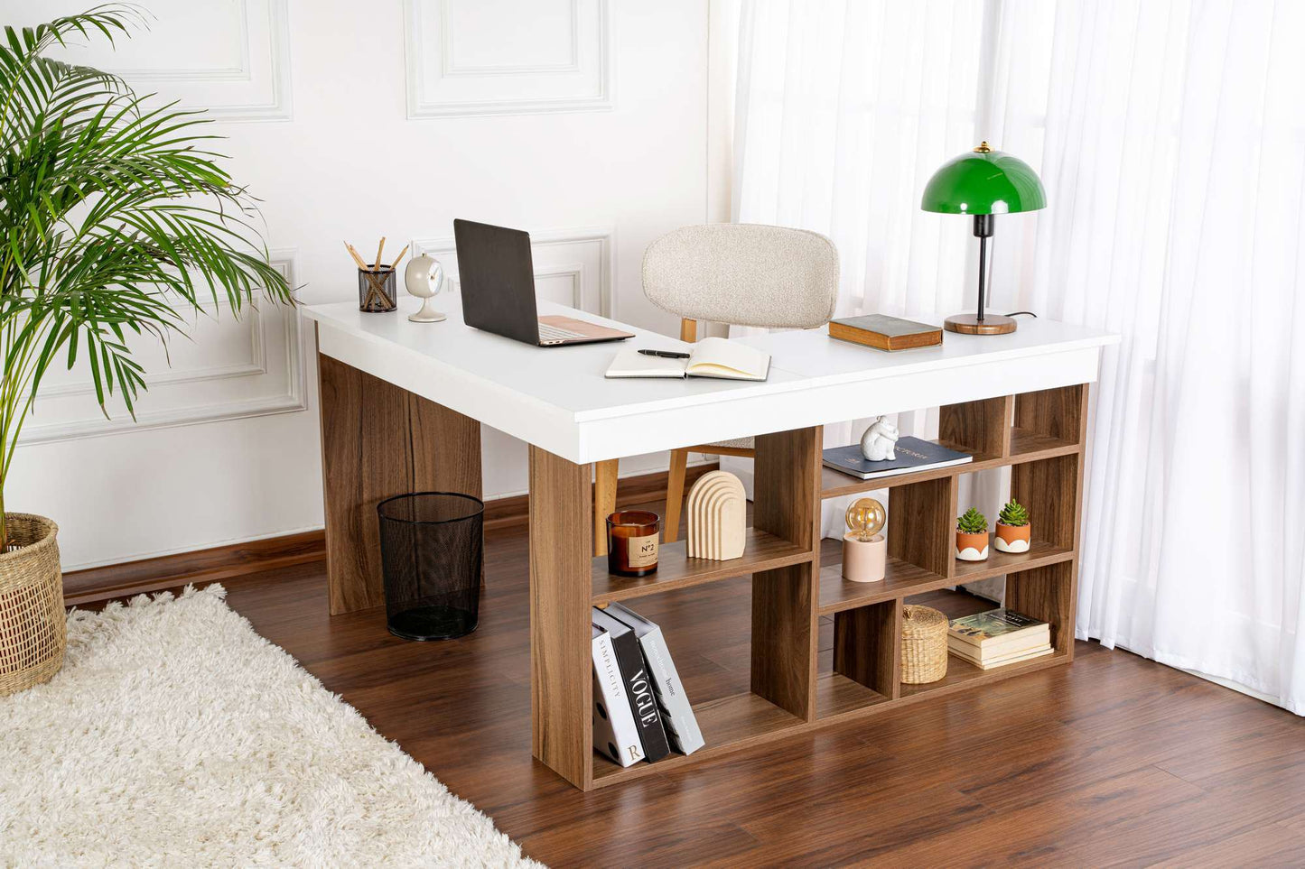 Vesper Skrivbord - Venezia Walnut, White