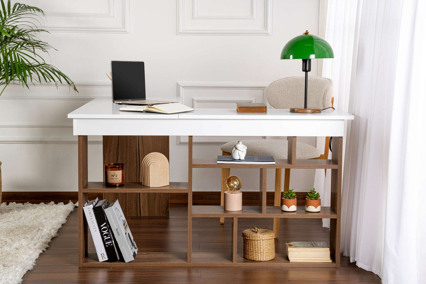 Vesper Skrivbord - Venezia Walnut, White