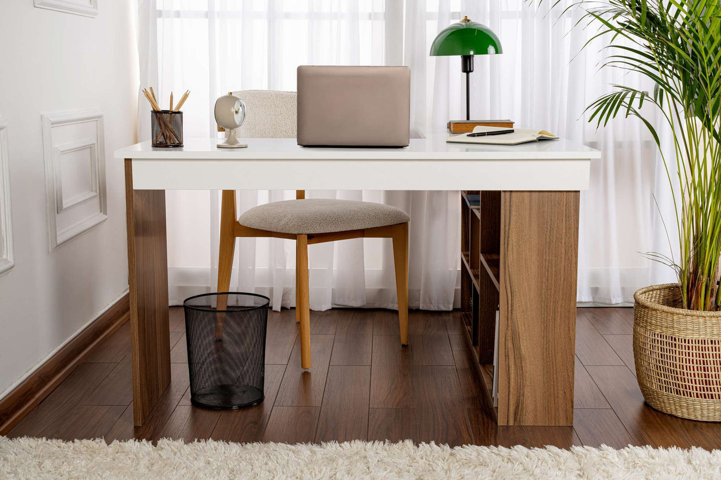 Vesper Skrivbord - Venezia Walnut, White