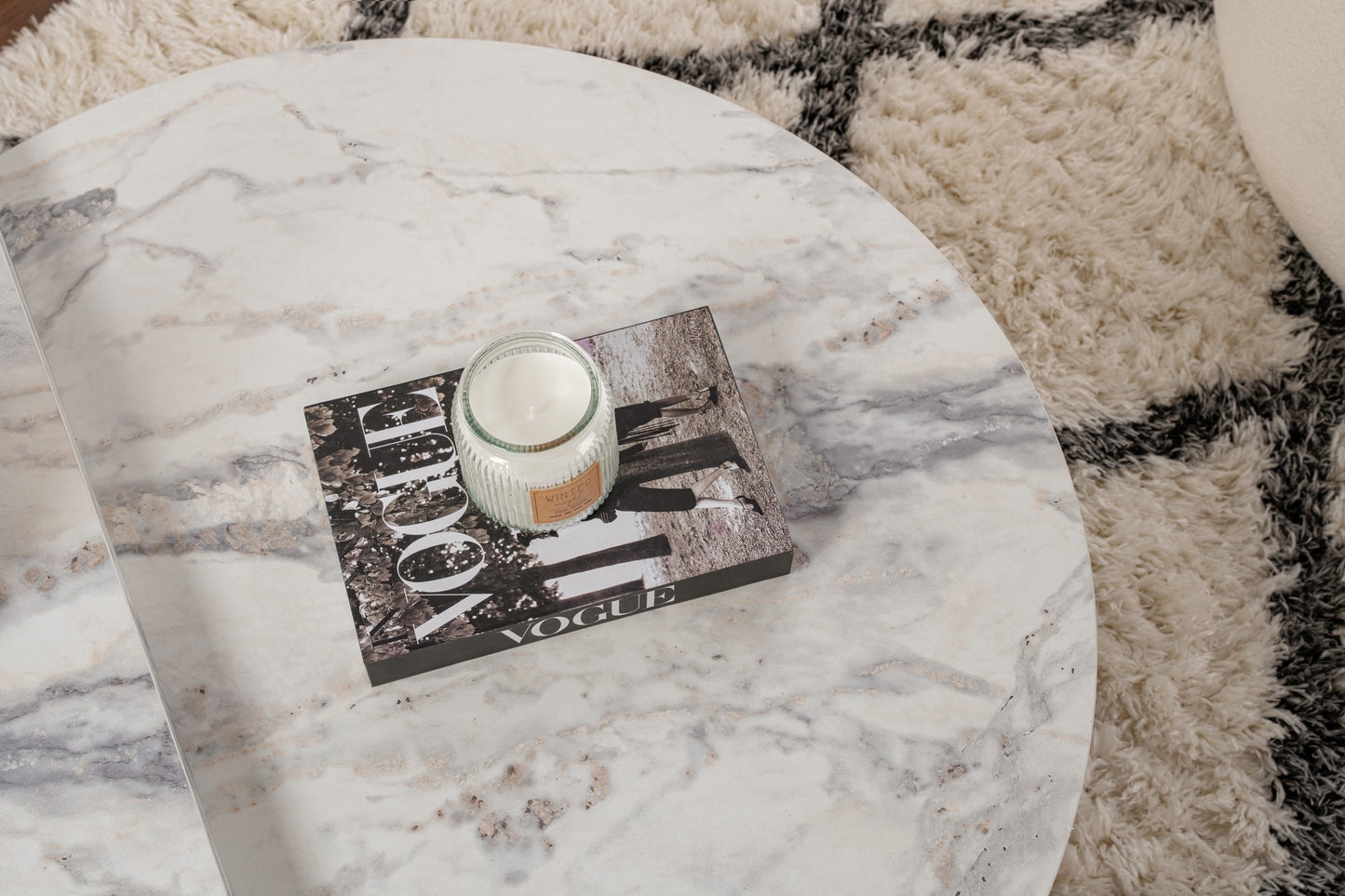Orio soffbord 90x60 / 85x30 cm - Freesia Marble