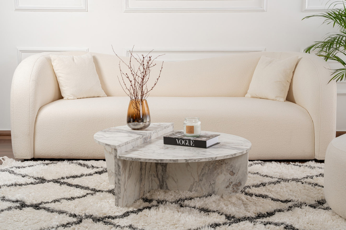 Orio soffbord 90x60 / 85x30 cm - Freesia Marble