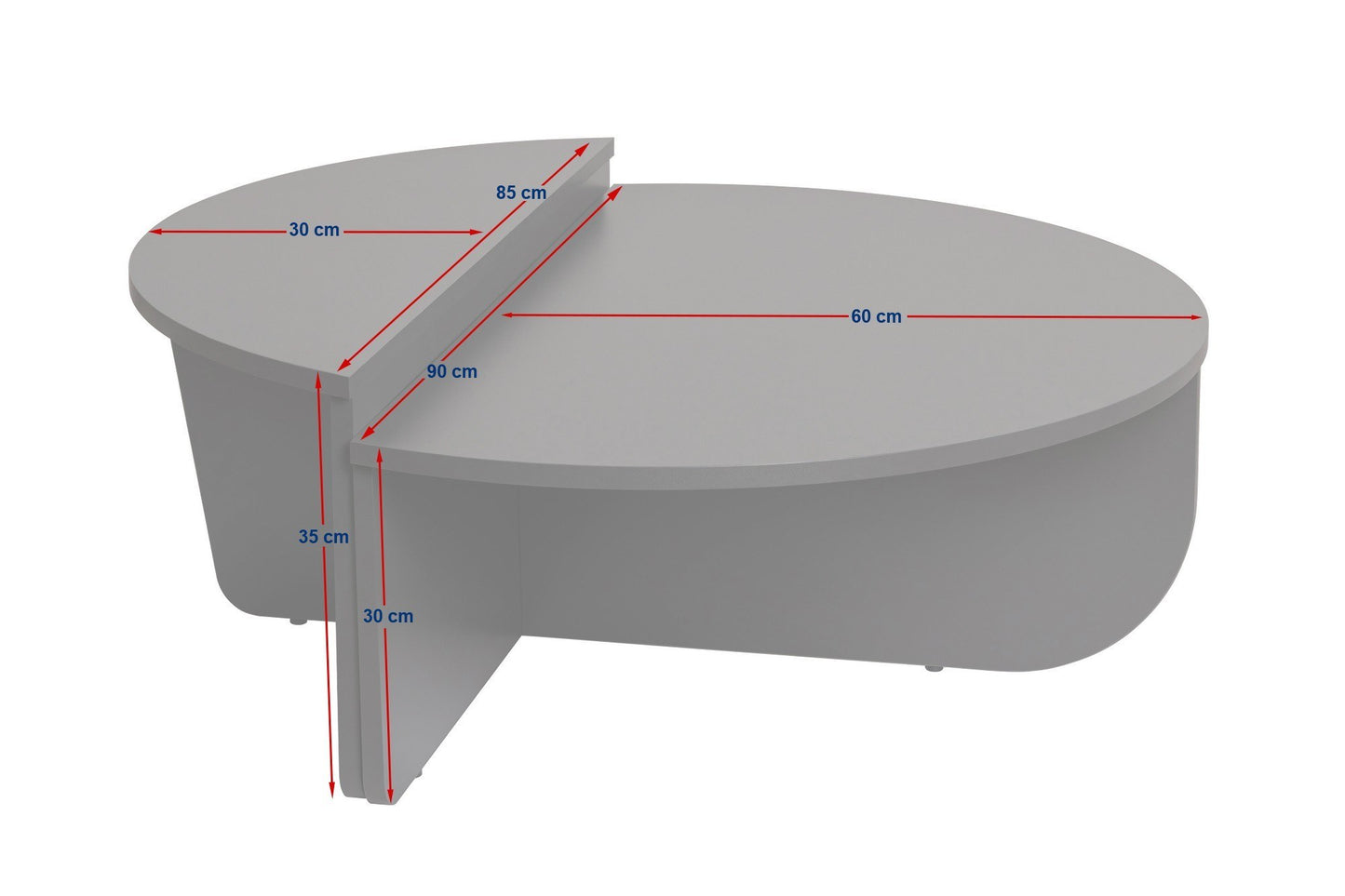 Orio soffbord 90x60 / 85x30 cm - Grey