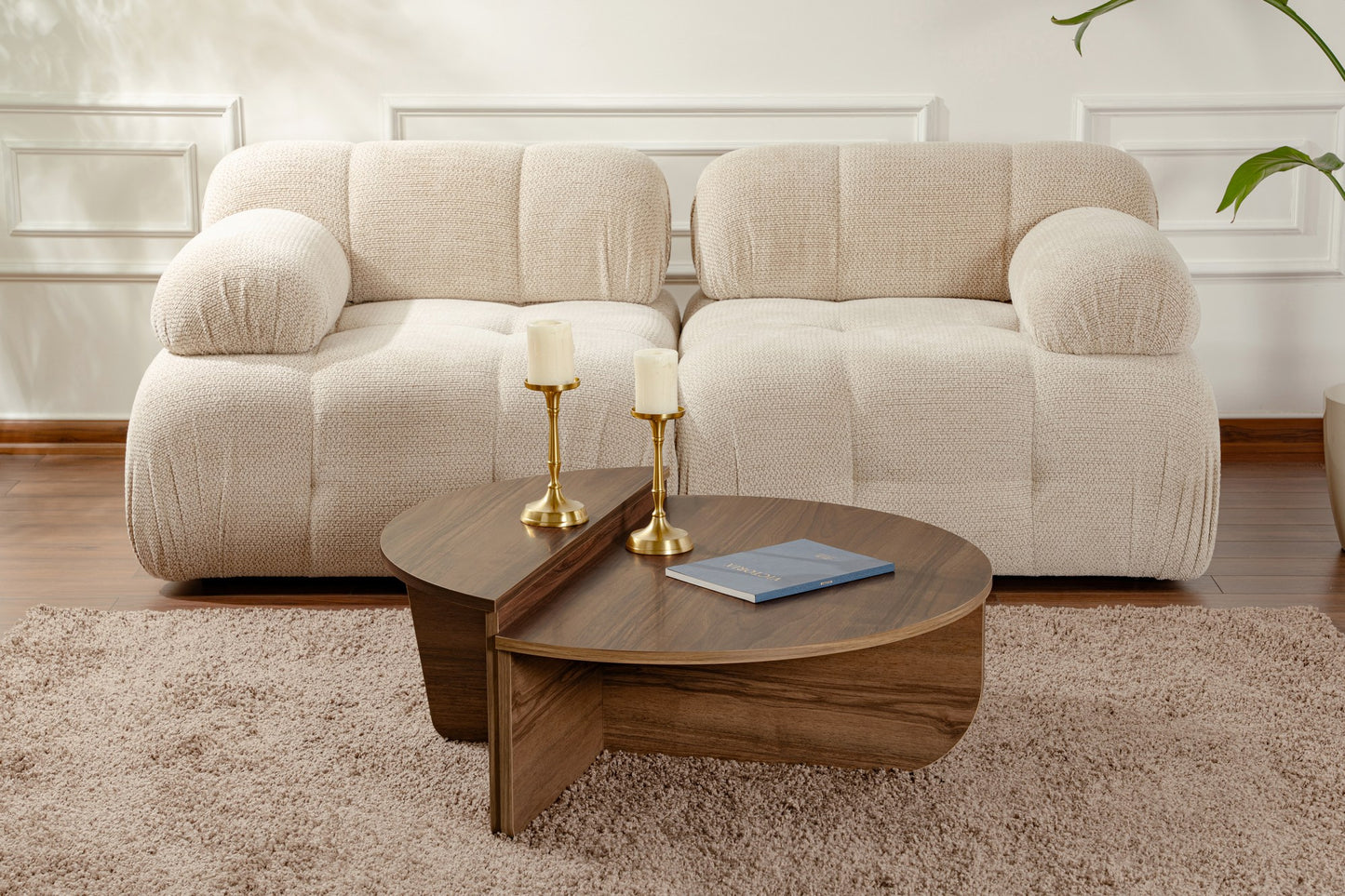 Orio soffbord 90x60 / 85x30 cm - Venezia Walnut