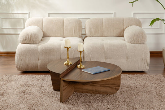 Orio soffbord 90x60 / 85x30 cm - Venezia Walnut
