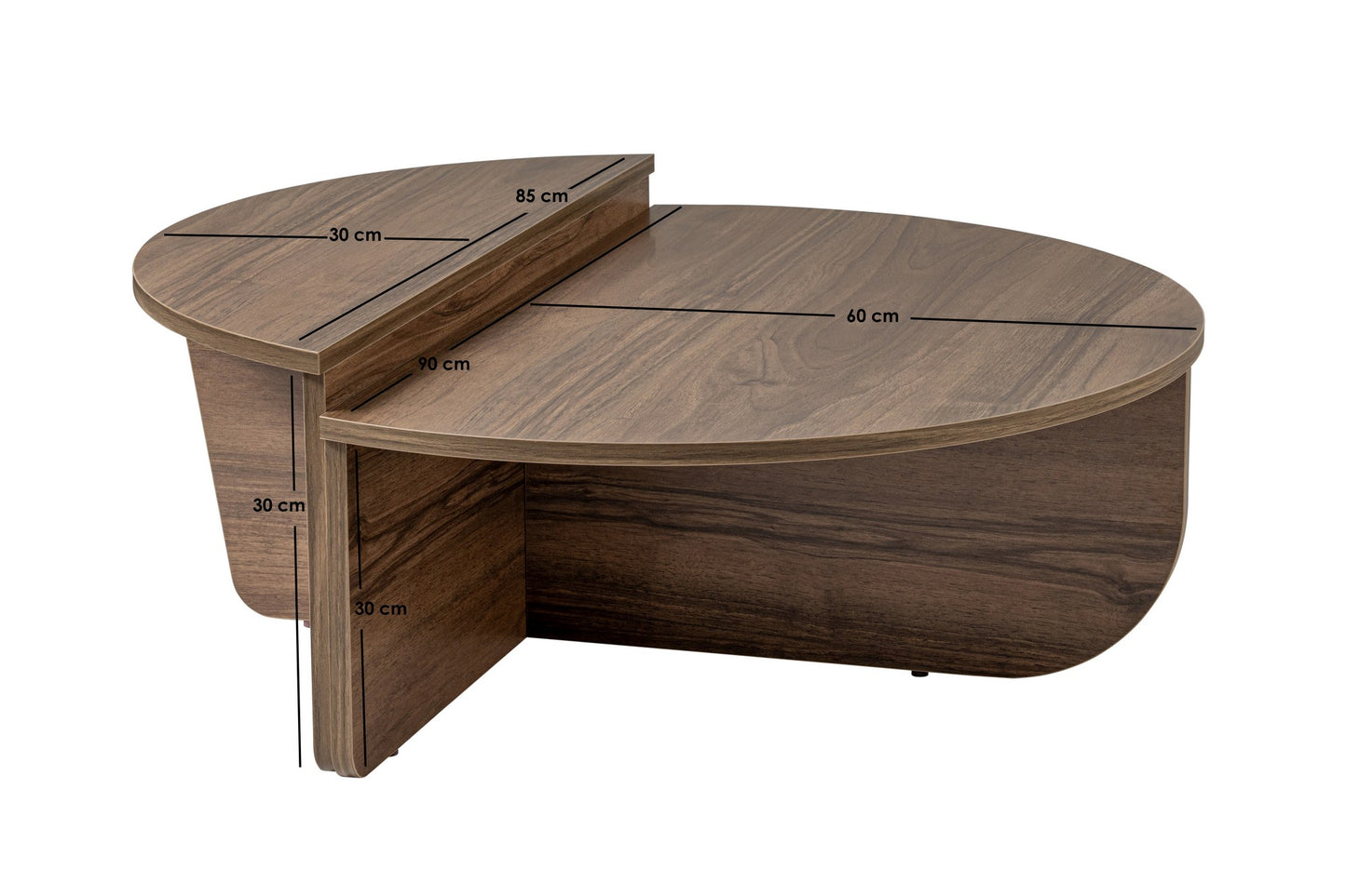 Orio soffbord 90x60 / 85x30 cm - Venezia Walnut