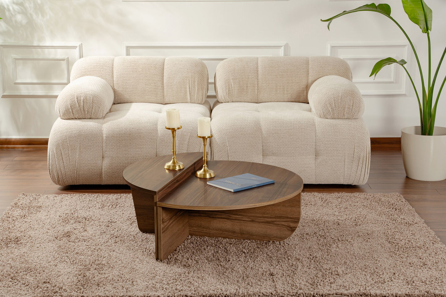 Orio soffbord 90x60 / 85x30 cm - Venezia Walnut