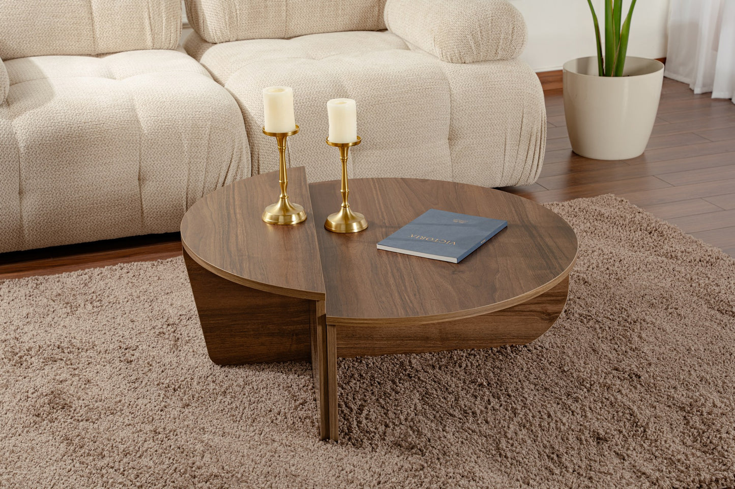 Orio soffbord 90x60 / 85x30 cm - Venezia Walnut