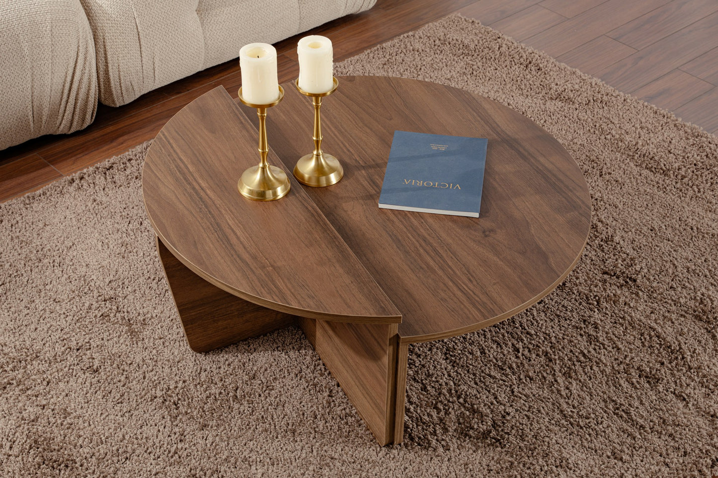 Orio soffbord 90x60 / 85x30 cm - Venezia Walnut