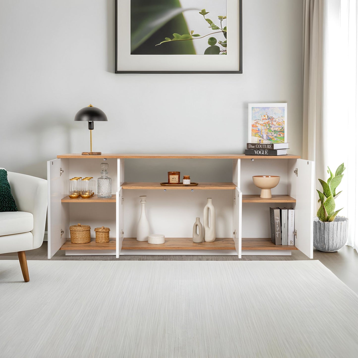 Arista 180x44,5x75 cm - Antracit, Atlantfuru, Kashmir, Mink, Travertin, Vit, Atlantfuru, Cadiz-Ek, Valnötskonsol Trösta