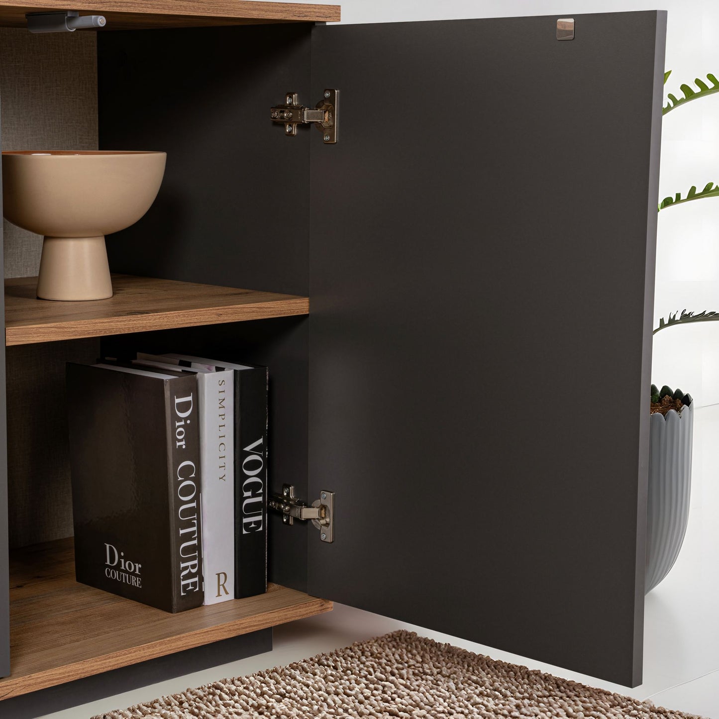 Arista 180x44,5x75 cm - Antracit, Atlantfuru, Kashmir, Mink, Travertin, Vit, Atlantfuru, Cadiz-Ek, Valnötskonsol Trösta