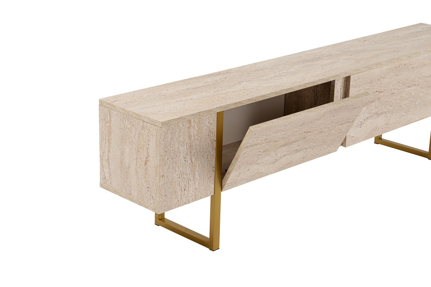 Serenity Tv-bänk - Travertine, Gold