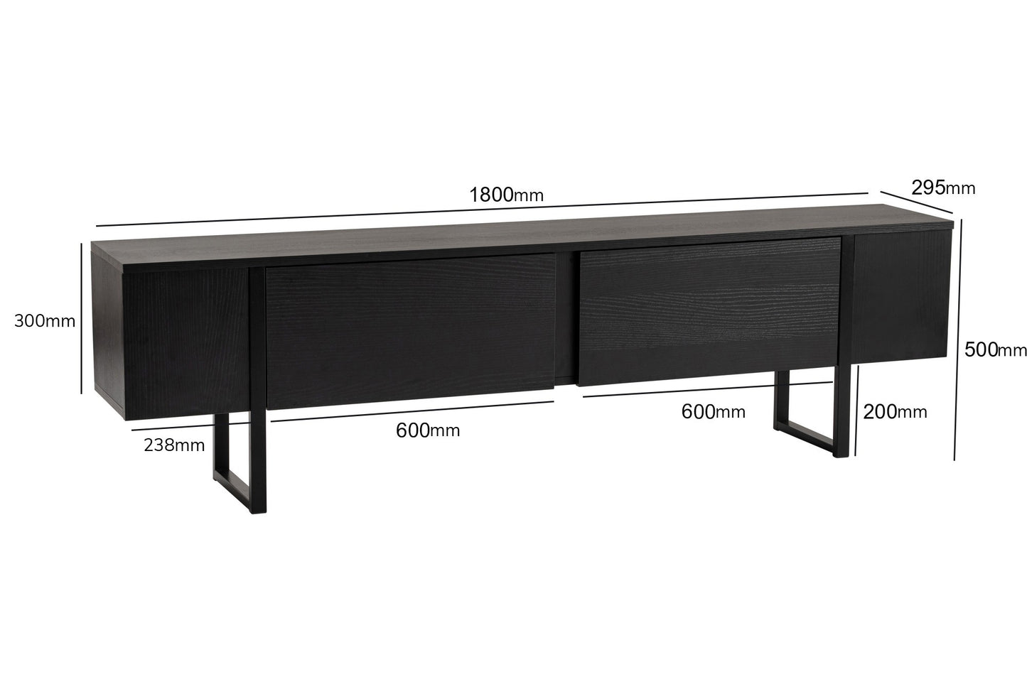 Serenity Tv-bänk - Wood Black, Black
