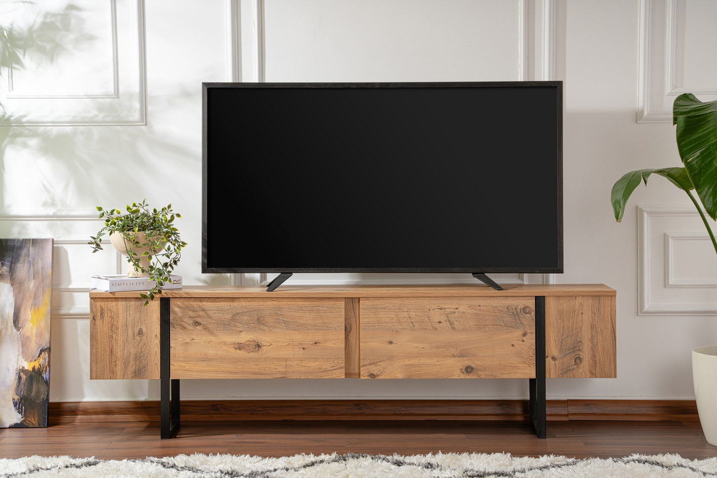Serenity Tv-bänk - Atlantic Pine, Black
