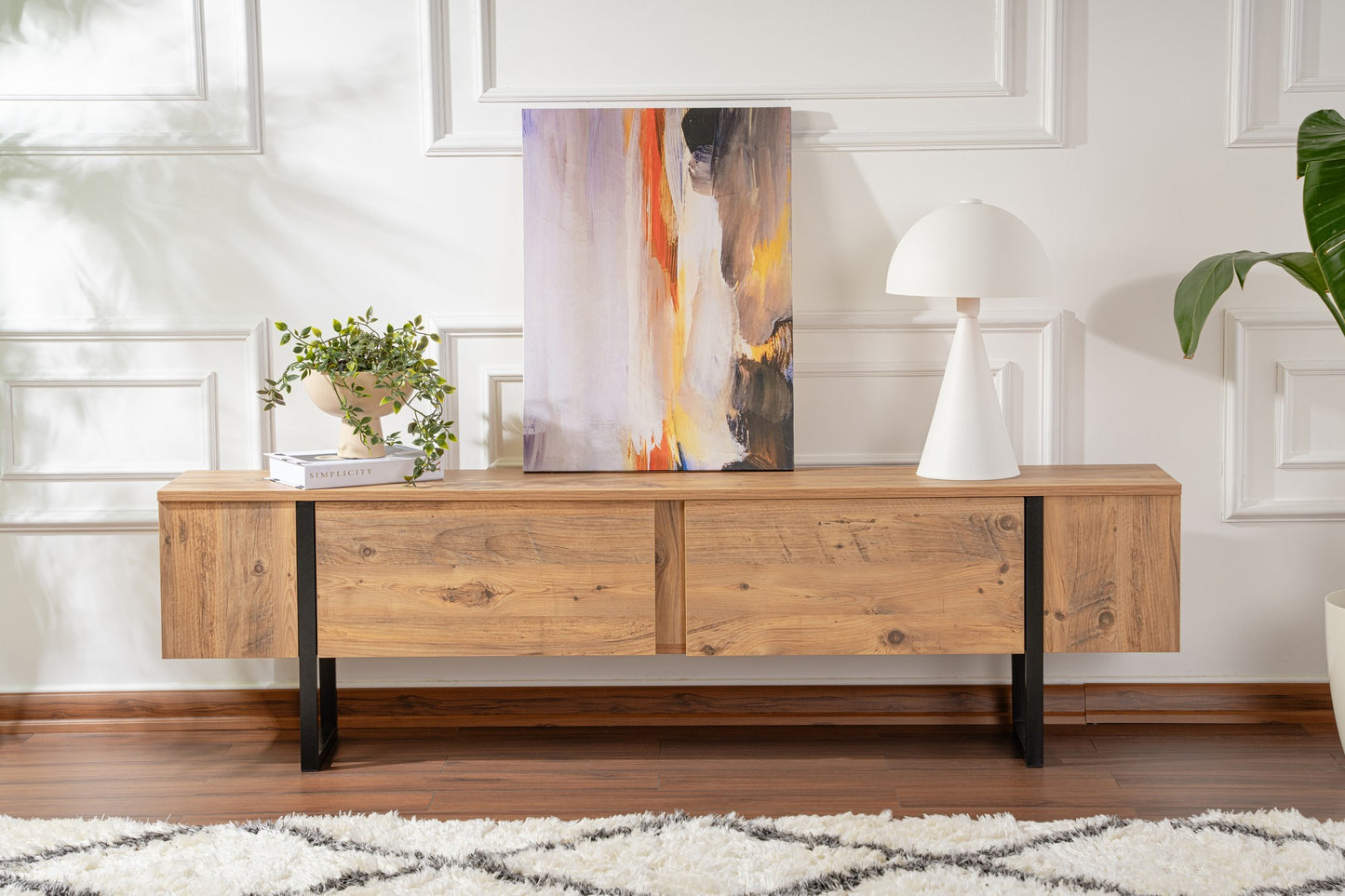 Serenity Tv-bänk - Atlantic Pine, Black