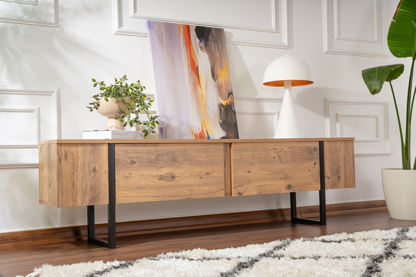 Serenity Tv-bänk - Atlantic Pine, Black