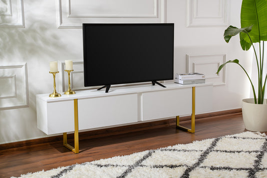 Serenity Tv-bänk - White, Gold