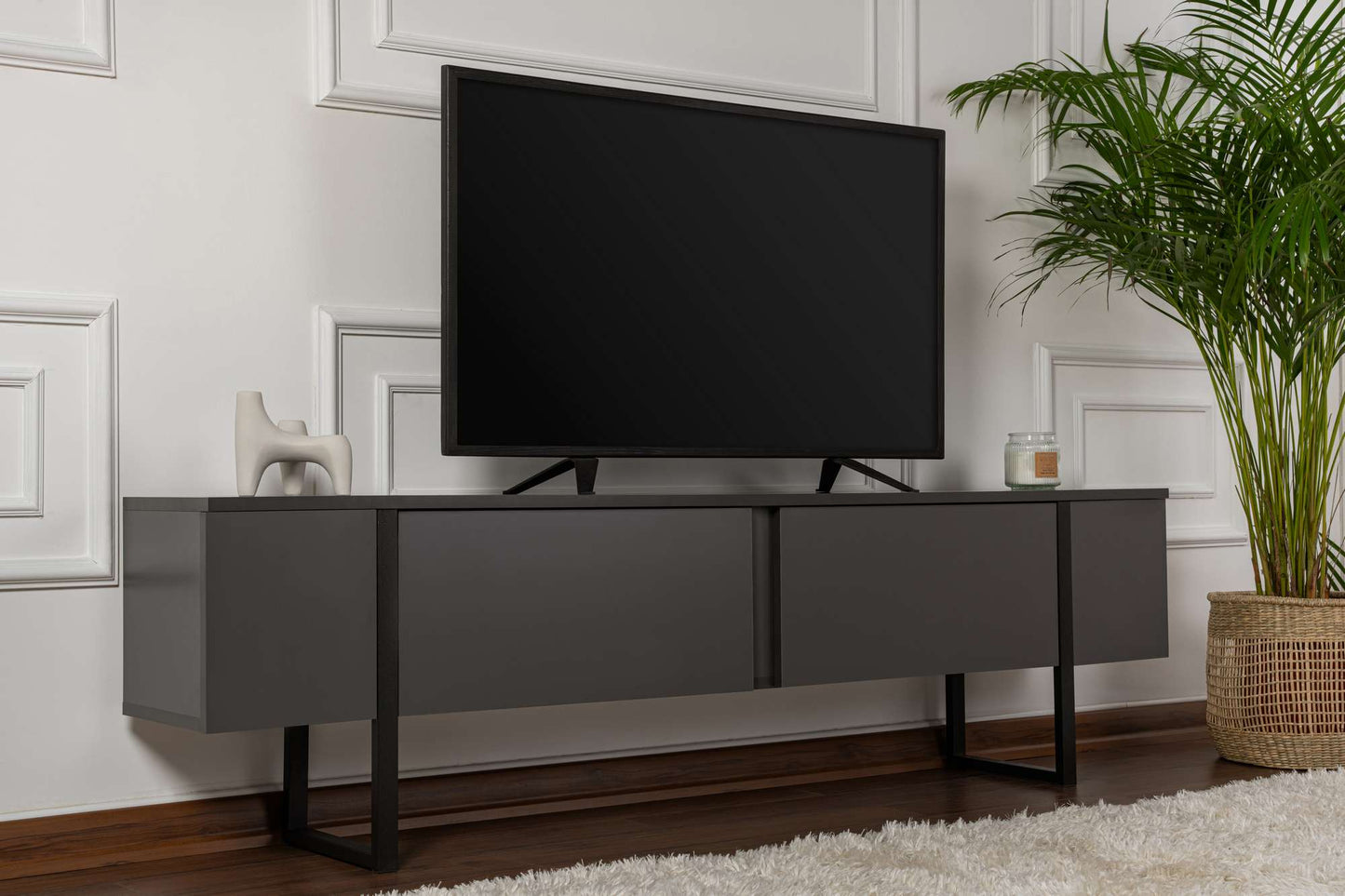 Serenity Tv-bänk - Anthracite, Black