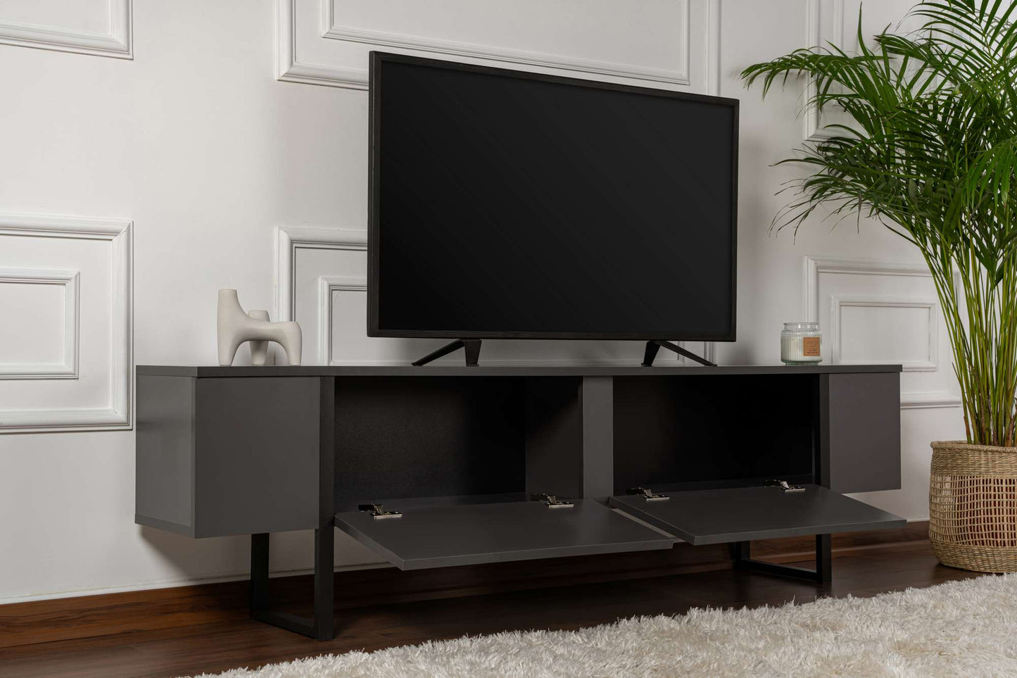Serenity Tv-bänk - Anthracite, Black
