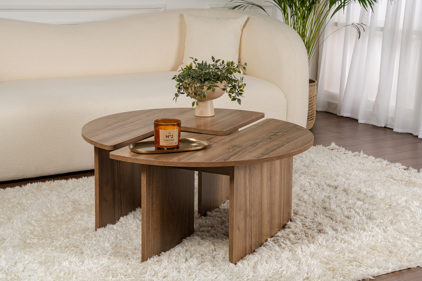 Moira Soffbord Ø90 - Venezia Walnut