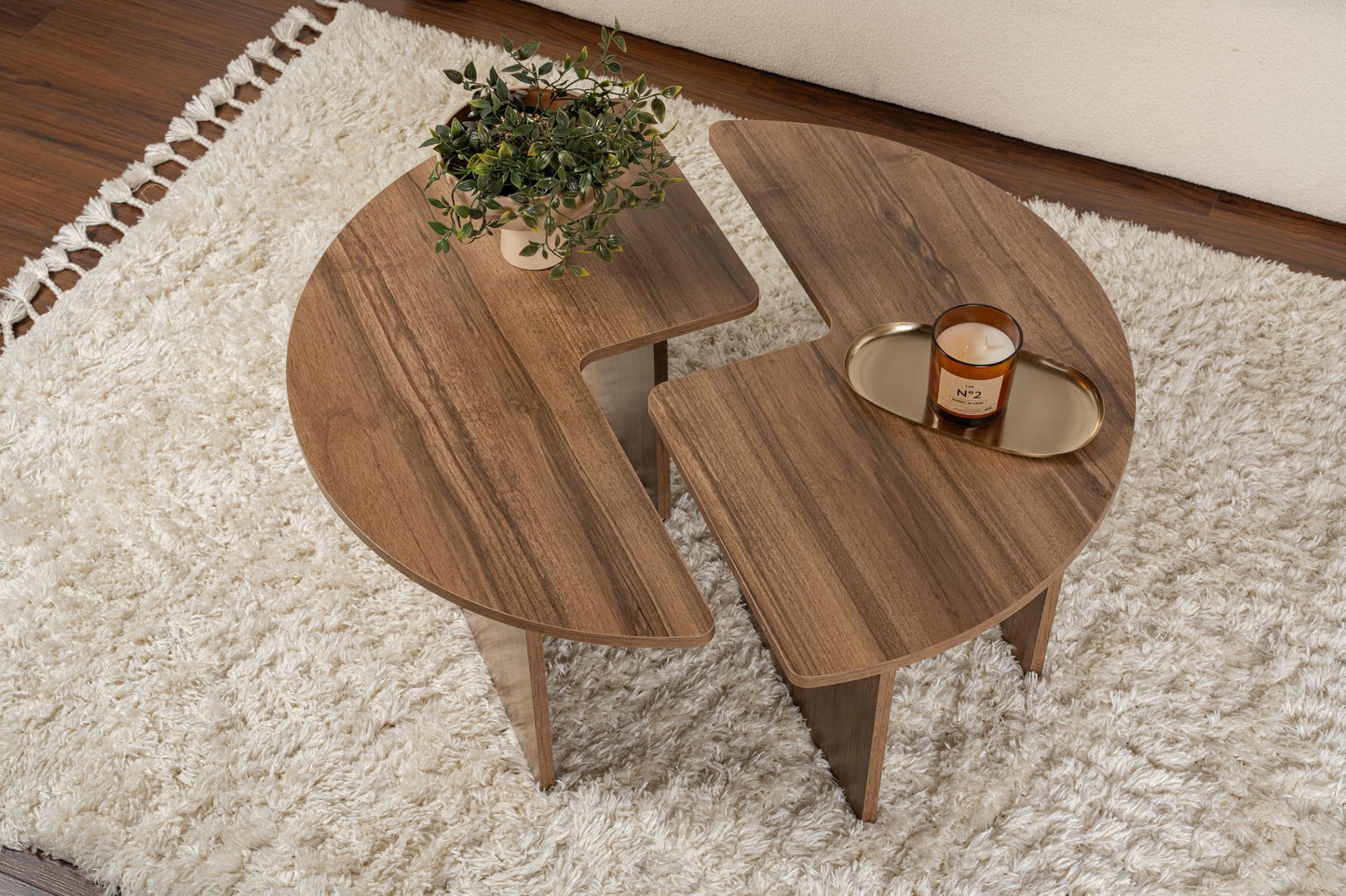 Moira Soffbord Ø90 - Venezia Walnut