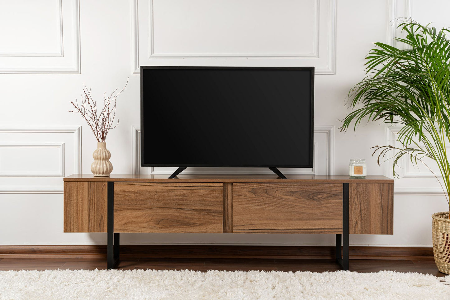 Serenity Tv-bänk - Venezia Walnut, Black