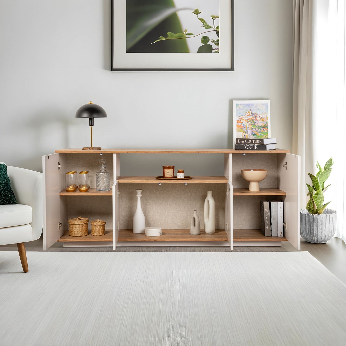 Arista 180x44,5x75 cm - Antracit, Atlantfuru, Kashmir, Mink, Travertin, Vit, Atlantfuru, Cadiz-Ek, Valnötskonsol Trösta