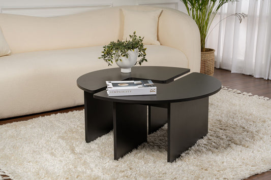 Moira Soffbord Ø90 - Wood Black