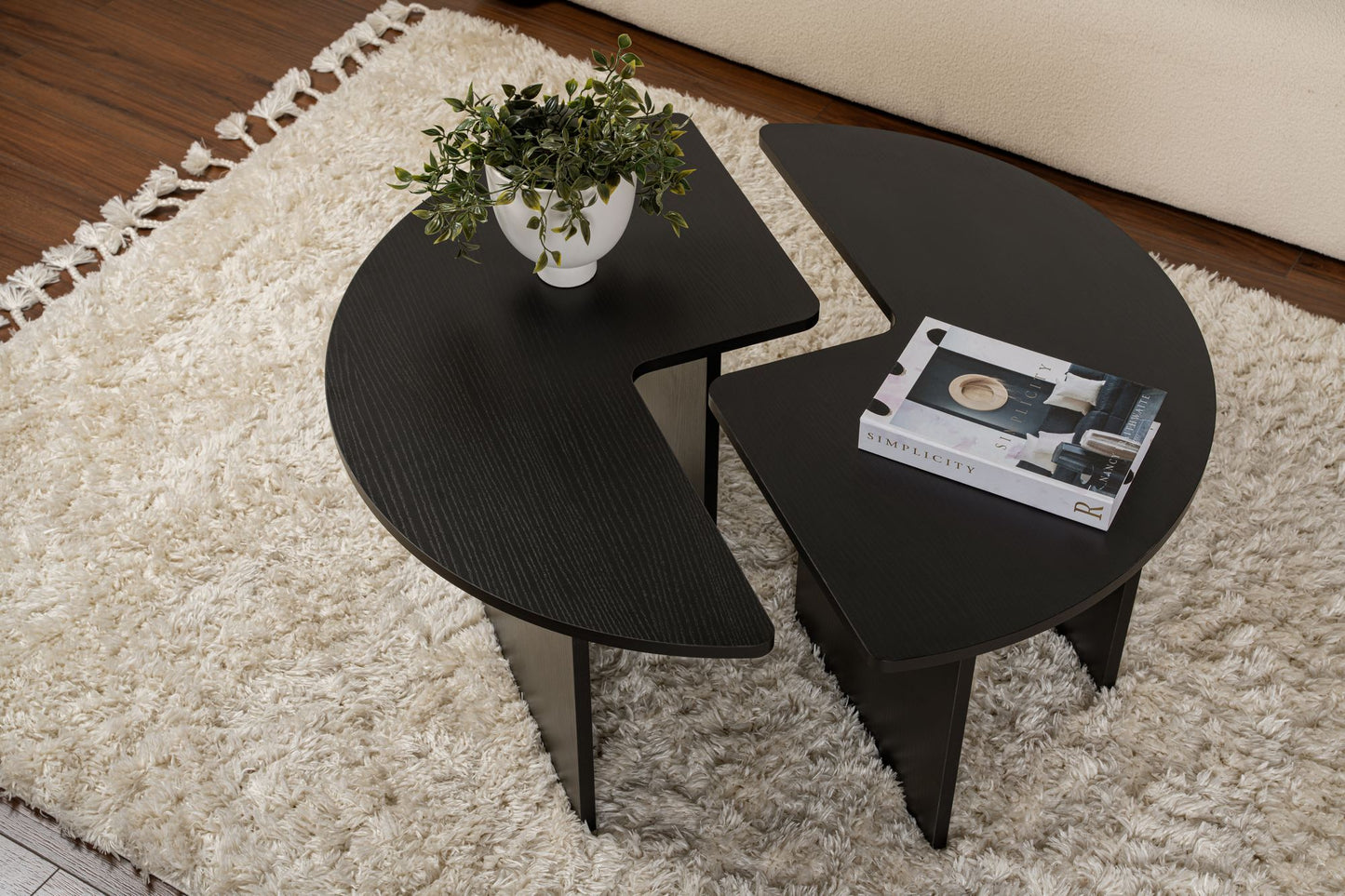 Moira Soffbord Ø90 - Wood Black