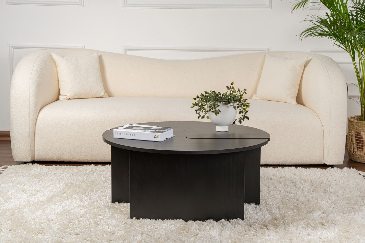 Moira Soffbord Ø90 - Wood Black