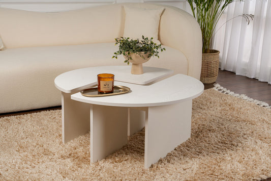 Moira Soffbord Ø90 - Wood White