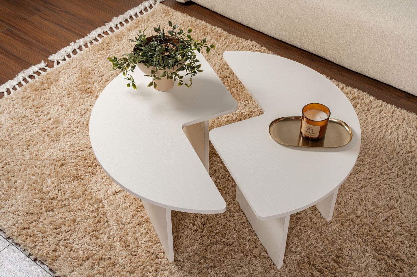 Moira Soffbord Ø90 - Wood White